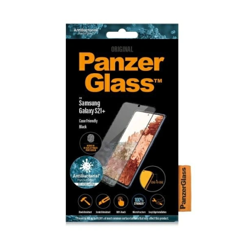 Buy PanzerGlass E2E Microfracture Samsung Galaxy S21+ Plus Case Friendly Finger Print AntiBacterial black - PZG504 - {ean13} - Home Screen Store Europe