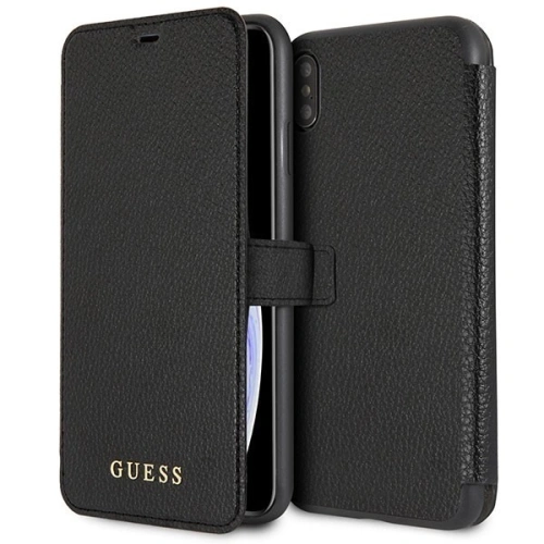 Kup Case Guess GUFLBKI65IGLBK Apple iPhone XS Max schwarz/czarny Buch Iridescent - GUE001BLK - {ean13} - Sklep Home Screen