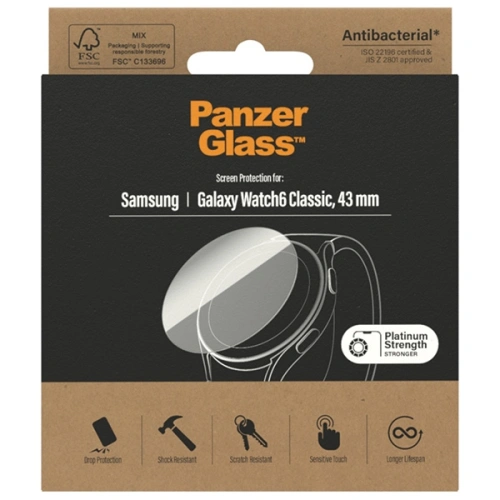 Buy PanzerGlass Samsung Galaxy Watch6 Classic 43mm Screen Protection Antibacterial - PZG516 - {ean13} - Home Screen Store Europe