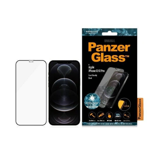 Kup Tvrzené sklo PanzerGlass Pro E2E Super+ Apple iPhone 12 / 12 Pro Case Friendly AntiBacterial MicroFracture černé - PZG521 - {ean13} - Sklep Home Screen