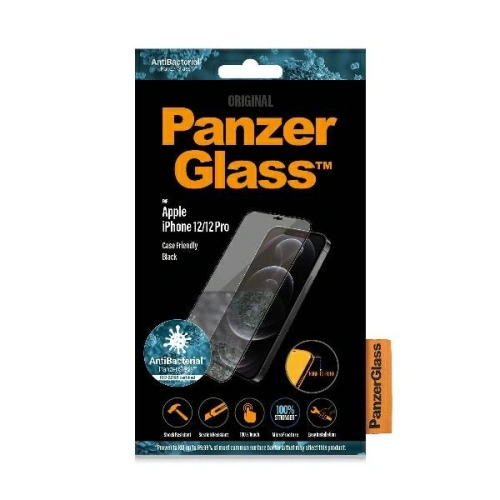 Kup Tvrzené sklo PanzerGlass Pro E2E Super+ Apple iPhone 12 / 12 Pro Case Friendly AntiBacterial MicroFracture černé - PZG521 - {ean13} - Sklep Home Screen