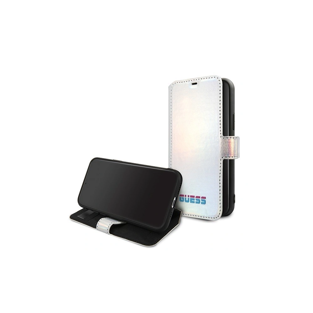 Etui Guess GUFLBKN58BLD Apple iPhone 11 Pro srebrny/silver book Iridescent