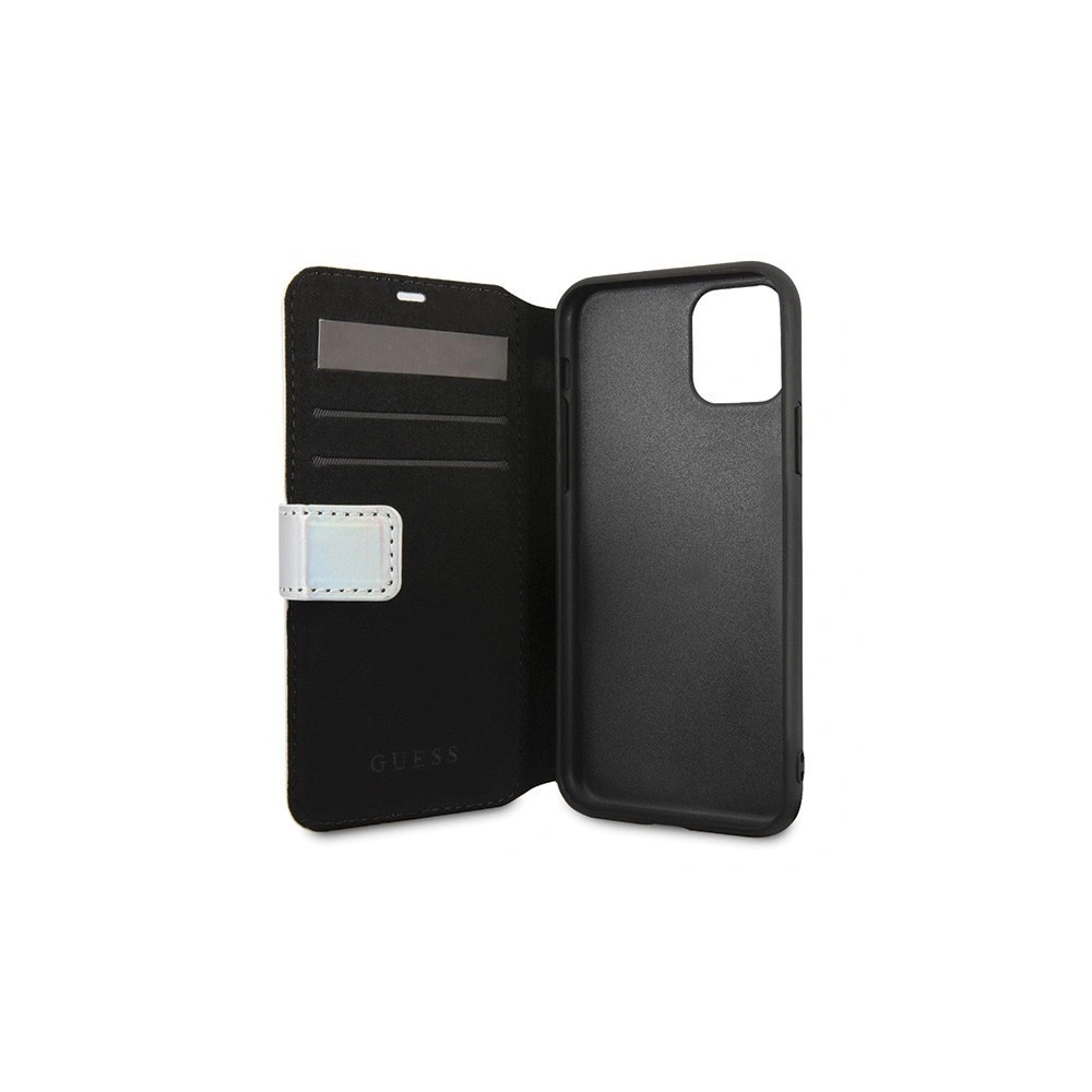 Etui Guess GUFLBKN61BLD Apple iPhone 11 srebrny/silver book Iridescent