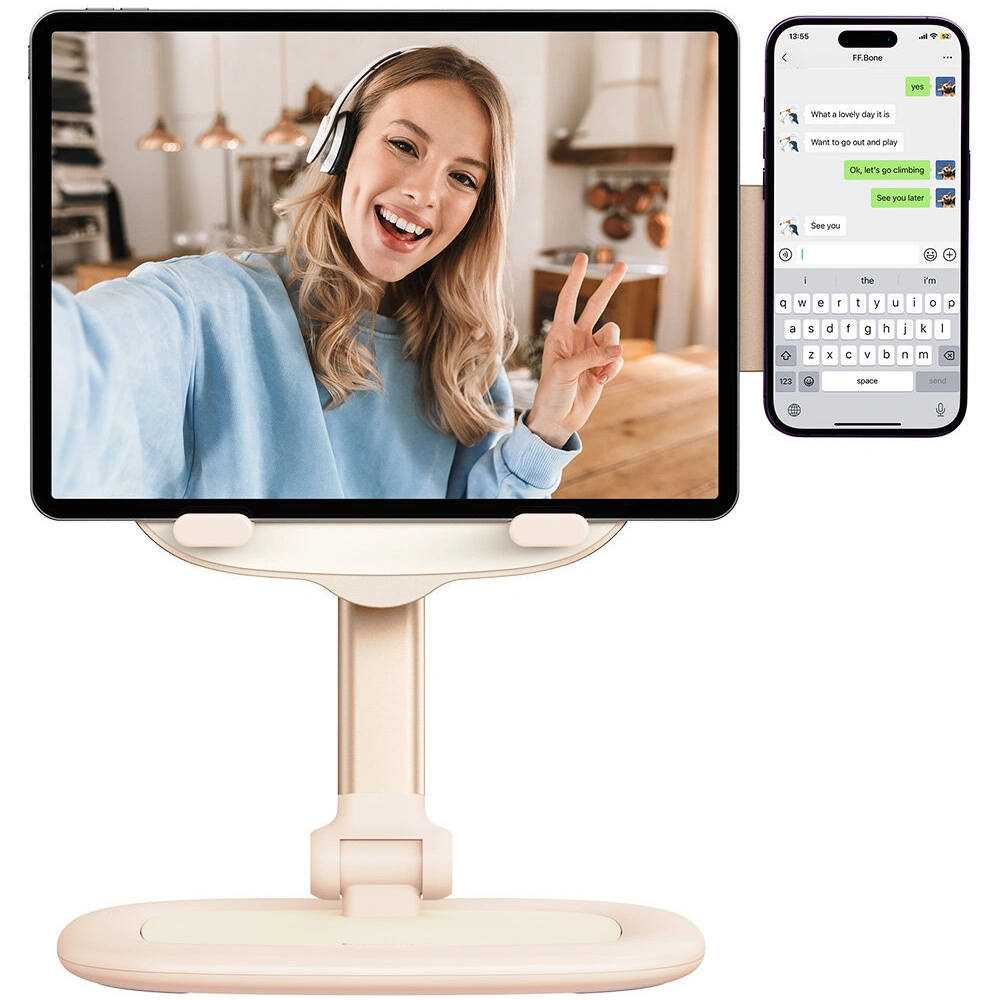 Regulowany stojak na telefon /  tablet Baseus Seashell Series różowy