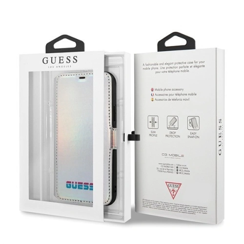 Kup Etui Guess GUFLBKN65BLD Apple iPhone 11 Pro Max srebrny/silver book Iridescent - GUE020SLV - {ean13} - Sklep Home Screen