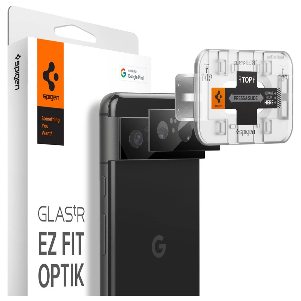 Szkło hartowane na aparat Spigen Optik.tr ez Fit Camera Protector Google Pixel 8 Black [2 PACK]