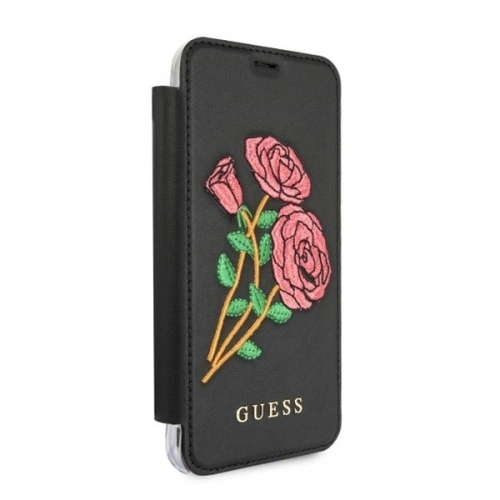 Kup Case Guess GUFLBKPXEROBK Apple iPhone X schwarz/czarny Buch Flower Desire - GUE023BLK - {ean13} - Sklep Home Screen