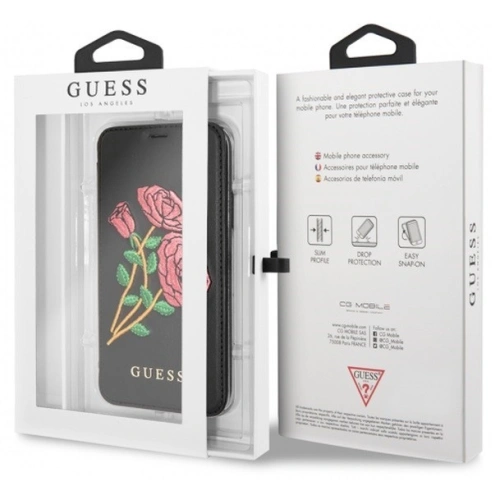 Kup Etui Guess GUFLBKPXEROBK Apple iPhone X black/czarny book Flower Desire - GUE023BLK - {ean13} - Sklep Home Screen