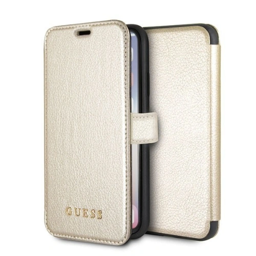 Kup Etui Guess GUFLBKPXIGLGO Apple iPhone X/XS zlaté/zlatý kniha Iridescent - GUE027GLD - {ean13} - Sklep Home Screen
