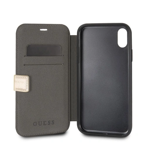 Kup Case Guess GUFLBKPXIGLGO Apple iPhone X/XS gold/złoty Buch Iridescent - GUE027GLD - {ean13} - Sklep Home Screen
