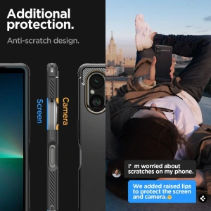 Kup Etui Spigen Rugged Armor Sony Xperia 5 V Matt Fekete - SPN3150 - {ean13} - Sklep Home Screen
