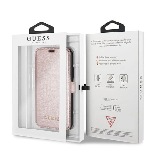 Kup Etui Guess GUFLBKPXIGLRG Apple iPhone X/XS roz auriu/cupru roz carte Iridescent - GUE028RS - {ean13} - Sklep Home Screen