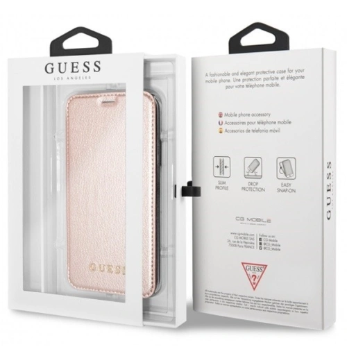 Kup Case Guess GUFLBKPXIGLTRG Apple iPhone X/XS rosa gold/rose gold Buch Iridescent - GUE031RS - {ean13} - Sklep Home Screen