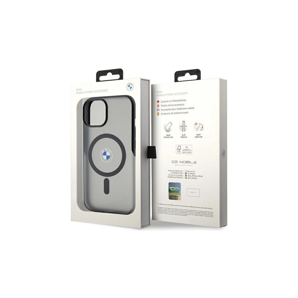 Etui BMW BMHMP15SDSLK Apple iPhone 15 hardcase IML Signature MagSafe czarny/black