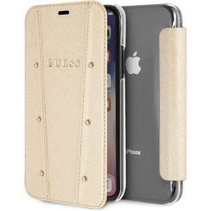 Kup Case Guess GUFLBKPXKAILGO Apple iPhone X / XS Buch Kaia Saffiano gold - GUE2980 - {ean13} - Sklep Home Screen