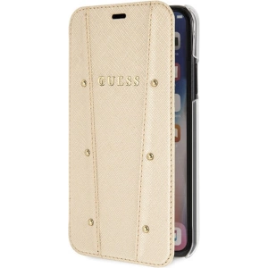 Kup Case Guess GUFLBKPXKAILGO Apple iPhone X / XS Buch Kaia Saffiano gold - GUE2980 - {ean13} - Sklep Home Screen