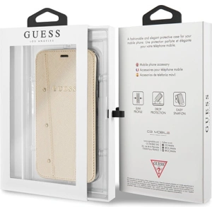 Kup Case Guess GUFLBKPXKAILGO Apple iPhone X / XS Buch Kaia Saffiano gold - GUE2980 - {ean13} - Sklep Home Screen