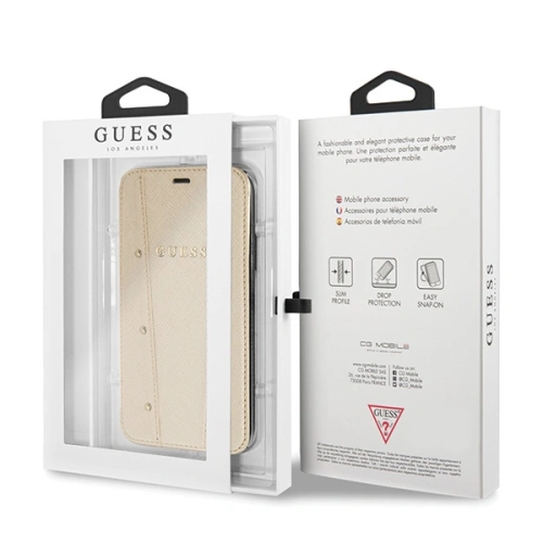 Kup Guess Apple Husă GUFLBKPXKAILGO iPhone X / XS carte Kaia Saffiano auriu / auriu - GUE2980 - {ean13} - Sklep Home Screen