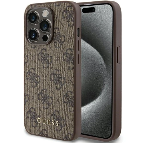 Kup Guess Apple Caz GUHCP15LG4GFBR iPhone 15 Pro hard case 4G Metal Gold Logo maro/maro - GUE2981 - {ean13} - Sklep Home Screen