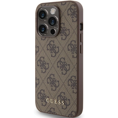 Kup Guess Apple Caz GUHCP15LG4GFBR iPhone 15 Pro hard case 4G Metal Gold Logo maro/maro - GUE2981 - {ean13} - Sklep Home Screen
