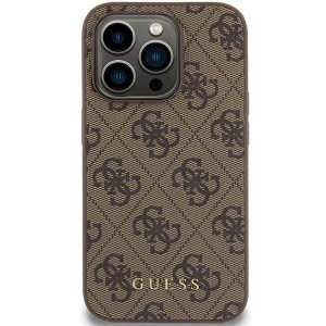 Etui Guess GUHCP15LG4GFBR Apple iPhone 15 Pro hard case 4G Metal Gold Logo brązowy/brown