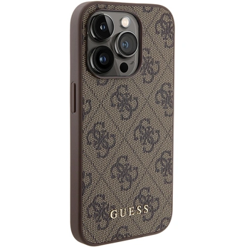 Kup Guess Apple Caz GUHCP15LG4GFBR iPhone 15 Pro hard case 4G Metal Gold Logo maro/maro - GUE2981 - {ean13} - Sklep Home Screen