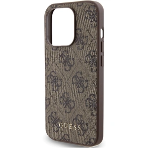 Etui Guess GUHCP15LG4GFBR Apple iPhone 15 Pro hard case 4G Metal Gold Logo brązowy/brown