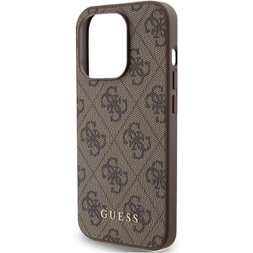 Kup Guess Apple Caz GUHCP15LG4GFBR iPhone 15 Pro hard case 4G Metal Gold Logo maro/maro - GUE2981 - {ean13} - Sklep Home Screen