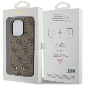 Etui Guess GUHCP15LG4GFBR Apple iPhone 15 Pro hard case 4G Metal Gold Logo brązowy/brown