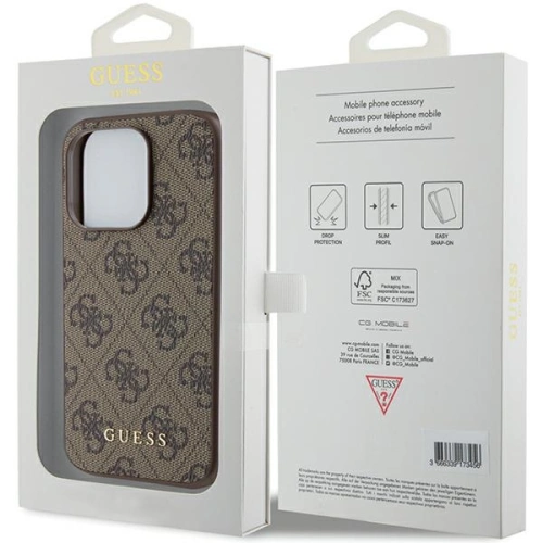 Kup Guess Apple Caz GUHCP15LG4GFBR iPhone 15 Pro hard case 4G Metal Gold Logo maro/maro - GUE2981 - {ean13} - Sklep Home Screen