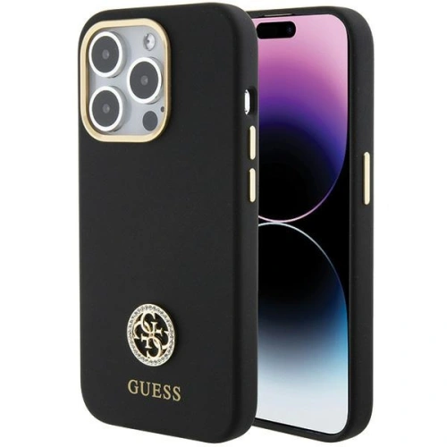 Kup Case Guess GUHCP15LM4DGPK Apple iPhone 15 Pro Hardcase Silikon Logo Strass 4G schwarz/black - GUE2982 - {ean13} - Sklep Home Screen