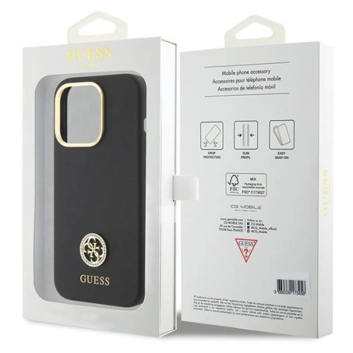 Kup Case Guess GUHCP15LM4DGPK Apple iPhone 15 Pro Hardcase Silikon Logo Strass 4G schwarz/black - GUE2982 - {ean13} - Sklep Home Screen