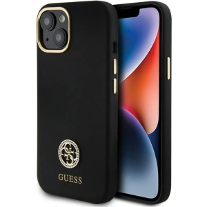 Etui Guess GUHCP15SM4DGPK Apple iPhone 15 hardcase Silicone Logo Strass 4G czarny/black