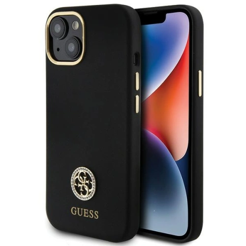 Kup Etui Guess GUHCP15SM4DGPK Apple iPhone 15 hardcase Silicone Logo Strass 4G černý/black - GUE2985 - {ean13} - Sklep Home Screen