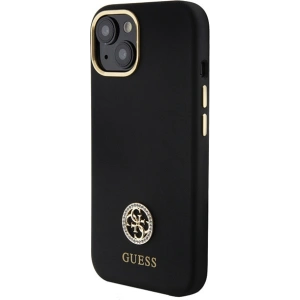 Etui Guess GUHCP15SM4DGPK Apple iPhone 15 hardcase Silicone Logo Strass 4G czarny/black