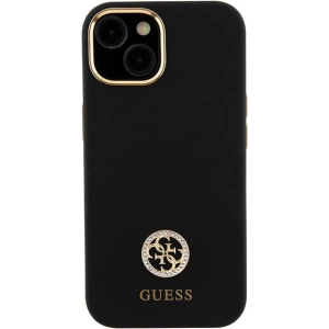 Etui Guess GUHCP15SM4DGPK Apple iPhone 15 hardcase Silicone Logo Strass 4G czarny/black