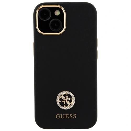 Kup Etui Guess GUHCP15SM4DGPK Apple iPhone 15 hardcase Silicone Logo Strass 4G černý/black - GUE2985 - {ean13} - Sklep Home Screen