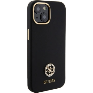 Etui Guess GUHCP15SM4DGPK Apple iPhone 15 hardcase Silicone Logo Strass 4G czarny/black
