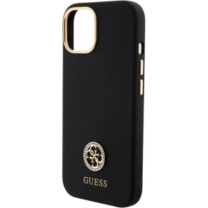 Etui Guess GUHCP15SM4DGPK Apple iPhone 15 hardcase Silicone Logo Strass 4G czarny/black