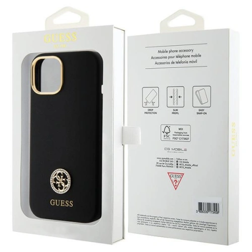 Kup Etui Guess GUHCP15SM4DGPK Apple iPhone 15 hardcase Silicone Logo Strass 4G černý/black - GUE2985 - {ean13} - Sklep Home Screen