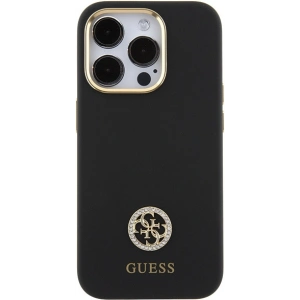 Buy Guess GUHCP15XM4DGPK Apple iPhone 15 Pro Max hardcase Silicone Logo Strass 4G black - GUE2986 - {ean13} - Home Screen Store Europe