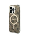 Etui Guess GUHMP15LH4STW Apple iPhone 15 Pro hardcase IML 4G MagSafe hnědý/brown
