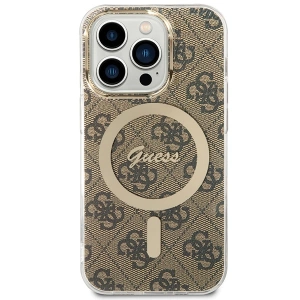 Etui Guess GUHMP15LH4STW Apple iPhone 15 Pro hardcase IML 4G MagSafe brązowy/brown