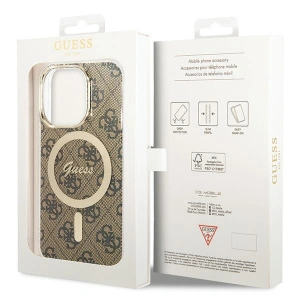 Etui Guess GUHMP15LH4STW Apple iPhone 15 Pro hardcase IML 4G MagSafe brązowy/brown