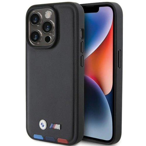 Kup Case BMW BMHCP15L22PTDK Apple iPhone 15 Pro Lederstempel Tricolor schwarz/black - BMW518 - {ean13} - Sklep Home Screen