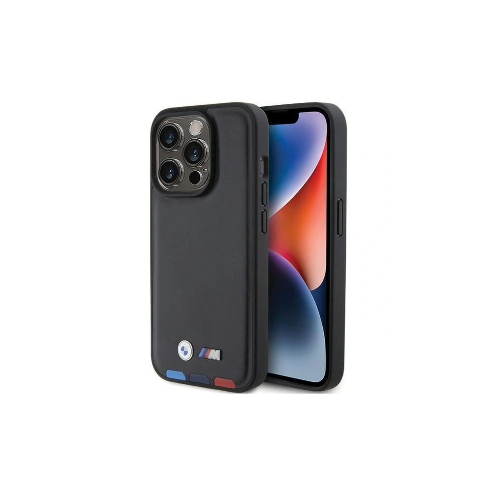 Etui BMW BMHCP15L22PTDK Apple iPhone 15 Pro Leather Stamp Tricolor czarny/black