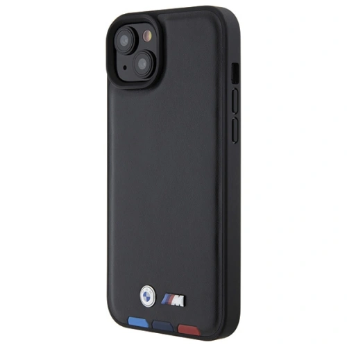 Kup BMW Apple Husă BMHCP15M22PTDK iPhone 15 Plus / 14 Plus Ștampilă din piele Tricolor negru/negru - BMW519 - {ean13} - Sklep Home Screen
