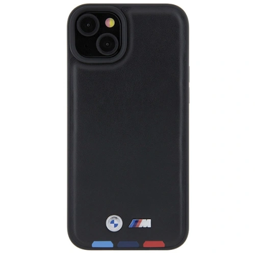 Kup BMW Apple Husă BMHCP15M22PTDK iPhone 15 Plus / 14 Plus Ștampilă din piele Tricolor negru/negru - BMW519 - {ean13} - Sklep Home Screen