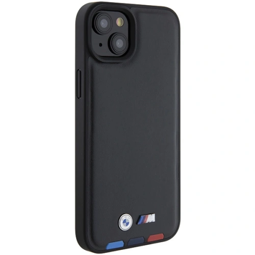 Kup BMW Apple Husă BMHCP15M22PTDK iPhone 15 Plus / 14 Plus Ștampilă din piele Tricolor negru/negru - BMW519 - {ean13} - Sklep Home Screen