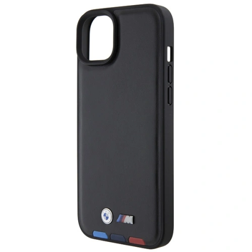Kup BMW Apple Husă BMHCP15M22PTDK iPhone 15 Plus / 14 Plus Ștampilă din piele Tricolor negru/negru - BMW519 - {ean13} - Sklep Home Screen
